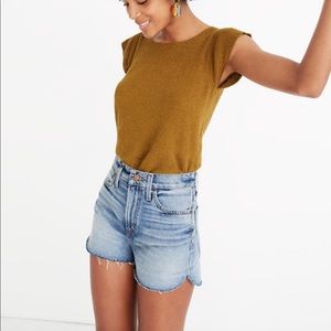 Madewell Perfect Jean Shorts Tulip Hem Size 31